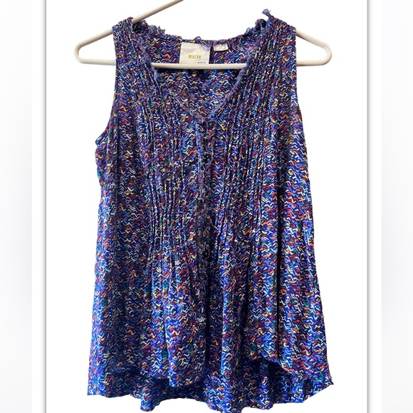 Anthropologie Maeve Multi Color Button Down Top Tank‎ Confetti Size XS - Picture 2 of 4